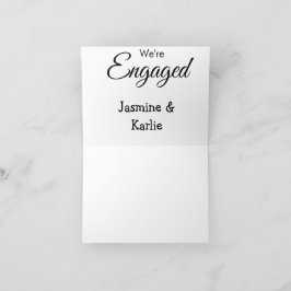 Wir sind verlobtes Paar Name romantisch stilvoll e Dankeskarte