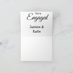 Wir sind verlobtes Paar Name romantisch stilvoll e Dankeskarte