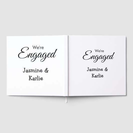 Wir sind verlobtes Paar Name romantisch stilvoll e Gästebuch (Voll)