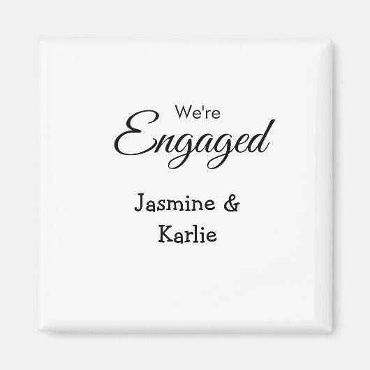 Wir sind verlobtes Paar Name romantisch stilvoll e Magnet (Vorne)