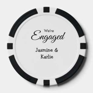 Wir sind verlobtes Paar Name romantisch stilvoll e Pokerchips
