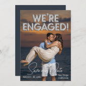 Wir sind Verlobtes Silver Balloons Foto Save The Date (Vorne/Hinten)