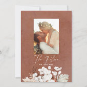 Wir sind Verlobtes Terracotta Engagement Party Fot Einladung (Rückseite)