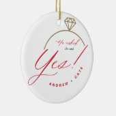 Wir sind Verlobtes Verlobtes Foto Keramik Ornament (Rechts)