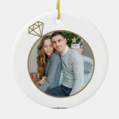 Wir sind Verlobtes Verlobtes Foto Keramik Ornament (Hinten)