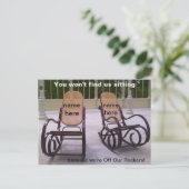 Wir sind weg von unseren Rockern Postkarte (Stehend Vorderseite)