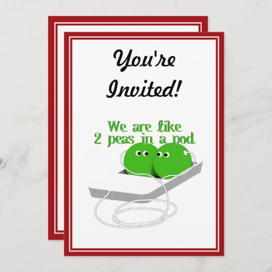 Wir sind wie zwei Erbsen in einem Pod Einladung (Vorne/Hinten)