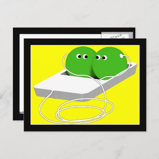 Wir sind wie zwei Erbsen in einem Pod Postkarte (Vorne/Hinten)