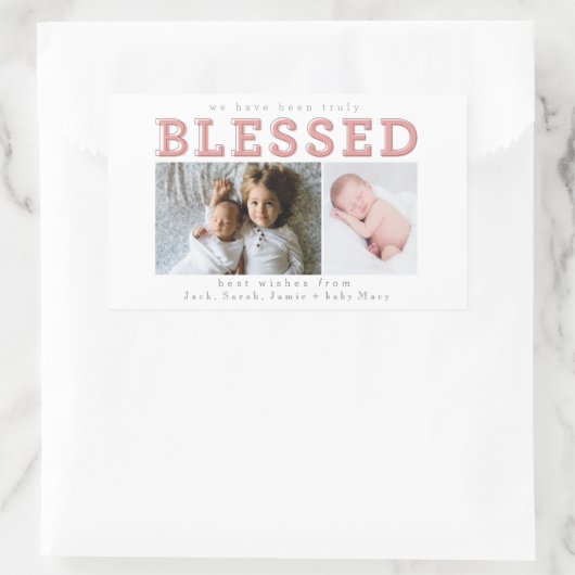 wir sind wirklich gesegnet rechteckiger aufkleber (Tasche)