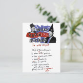 wir sind xxxx Großbritannien, ich bin mit dumm Postkarte (Stehend Vorderseite)