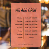 Wir sind zu den Öffnungszeiten Business Time Black Fensteraufkleber