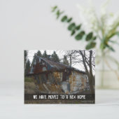 Wir sind zu einer neuen Zuhause übergegangen | Lan Ankündigungspostkarte (Stehend Vorderseite)