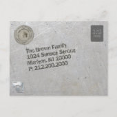 Wir sind zu einer neuen Zuhause übergegangen | Lan Ankündigungspostkarte (Rückseite)