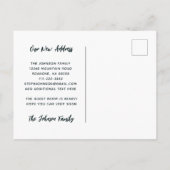 Wir sind zu unserer glücklichen Adresse übergegang Ankündigungspostkarte (Rückseite)