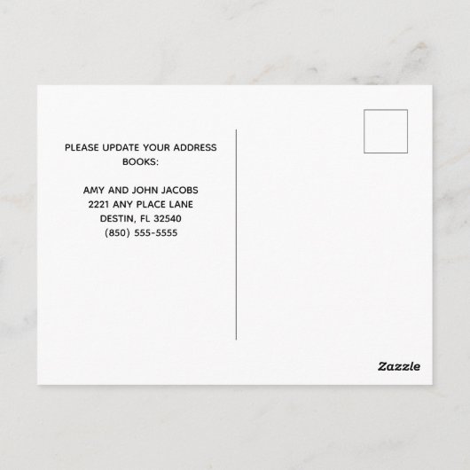 Wir sind zum Beach Palm Tree Foto Zuhause bewegend Postkarte (Rückseite)