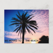 Wir sind zum Beach Palm Tree Foto Zuhause bewegend Postkarte (Vorderseite)