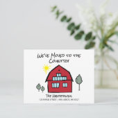Wir sind zur Ankündigung über den Umzug des Landes Postkarte (Stehend Vorderseite)