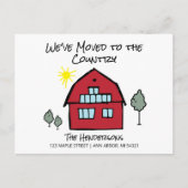 Wir sind zur Ankündigung über den Umzug des Landes Postkarte (Vorderseite)