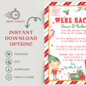 Wir sind zurück Brief von deinem Weihnachtself Einladung