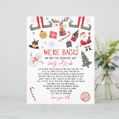 Wir sind zurück Elf Ankunft Letter Elves Weihnacht (Stehend Vorderseite)