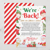 Wir sind zurück Elf Ankunftsbrief Elfen Weihnachte Einladung (Vorne/Hinten)