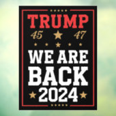 Wir sind zurück Trump USA Flag Wahlsieger 47. 45 Fensteraufkleber (Blatt 3)