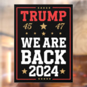 Wir sind zurück Trump USA Flag Wahlsieger 47. 45 Fensteraufkleber (Blatt 2)