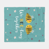 Wir sind zusammen mit Bienen und Blume Valentine Fleecedecke (Vorderseite (Horizontal))