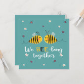 Wir sind zusammen mit Bienen und Blume Valentine Karte (Vorderseite/Rückseite Beispiel)