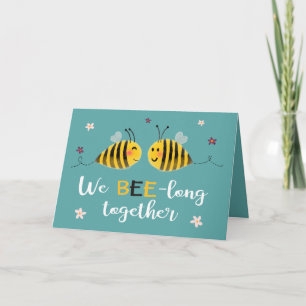 Wir sind zusammen mit Bienen und Blume Valentine Karte