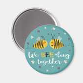 Wir sind zusammen mit Bienen und Blume Valentine Magnet (Vorderseite/Rückseite)