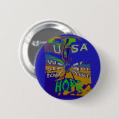 Wir sind zusammen stärker witzig USA Hope Patterns Button (Vorne & Hinten)