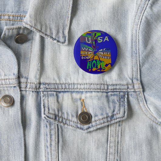 Wir sind zusammen stärker witzig USA Hope Patterns Button (Beispiel)