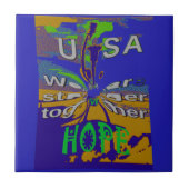 Wir sind zusammen stärker witzig USA Hope Patterns Fliese (Vorderseite)