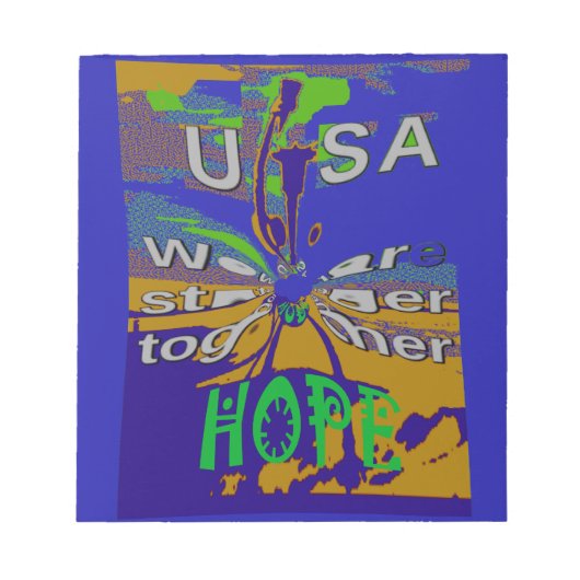 Wir sind zusammen stärker witzig USA Hope Patterns Notizblock (Vorderseite)