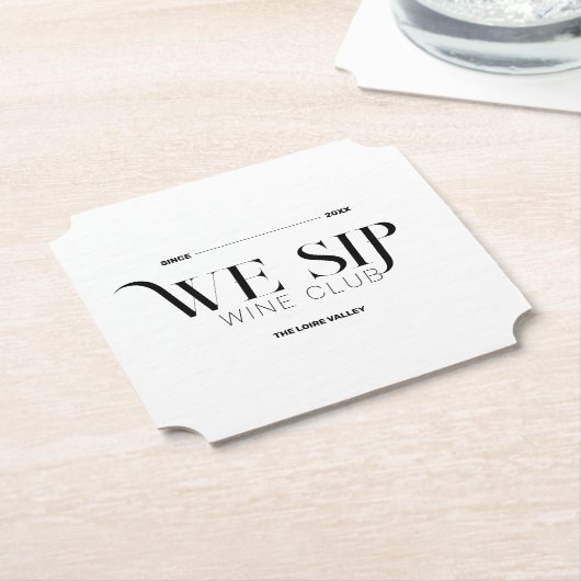 Wir Sip Wine Club Custom Wappen Anspruchsvoll Untersetzer (angewinkelt)