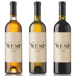 Wir Sip Wine Club Custom Wappen Weinetikett