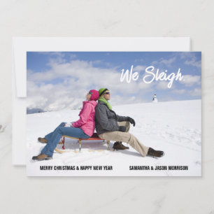 Wir Sleigh Funny Weihnachts Weihnachts-Fotokarte Feiertagskarte