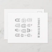 Wir sollten alle Feministen sein, Doodle Art Postc Postkarte (Vorne/Hinten)