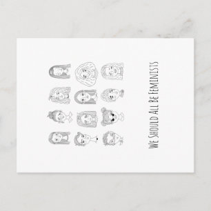 Wir sollten alle Feministen sein, Doodle Art Postc Postkarte