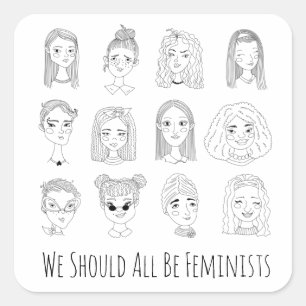 Wir sollten alle Feministinnen sein Quadratischer Aufkleber
