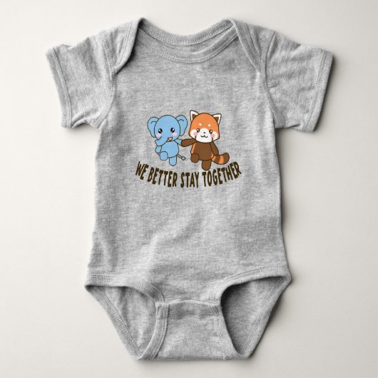 wir sollten besser zusammen, Redpanda und Elefant  Baby Strampler (Vorderseite)