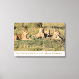 Wir sollten über das Abendessen nachdenken. Leinwanddruck