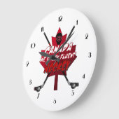 Wir sprechen fließend Hockey Canada Spaß Clock Große Wanduhr (Winkel)