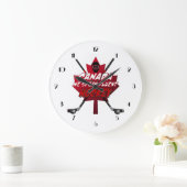 Wir sprechen fließend Hockey Canada Spaß Clock Große Wanduhr (Zuhause)