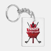 Wir sprechen fließend Hockey Kanada Leaf Spaß Schl Schlüsselanhänger (Vorderseite links)
