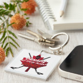 Wir sprechen fließend Hockey Kanada Leaf Spaß Schl Schlüsselanhänger (Vorderseite rechts)