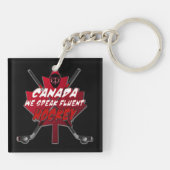 Wir sprechen fließend Hockey Kanada Leaf Spaß Schl Schlüsselanhänger (Rückseite)