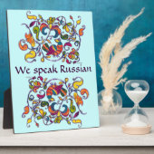 Wir sprechen russisches Zeichen mit einem Volksmus Fotoplatte (Seite)