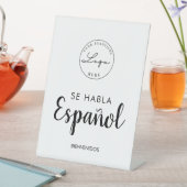 Wir sprechen Spanisch und wir sprechen hier Sockelschild (In Situ)